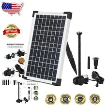Durable 12W Solar Fountain Pump 196 GPH with Long-Life Monocrystalline Panel