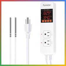 Dual Outlet Digital Thermostat Reptile Dual Probe Temp Controller 10A