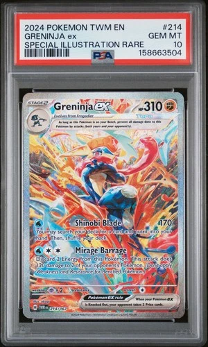 2024 POKEMON TWM EN-TWILIGHT MASQUERADE #214 GRENINJA EX PSA 10