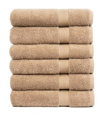 Pleasant Home Bath Towels Set 6 PCS 100 Cotton 515 GSM Lightweight Mocha