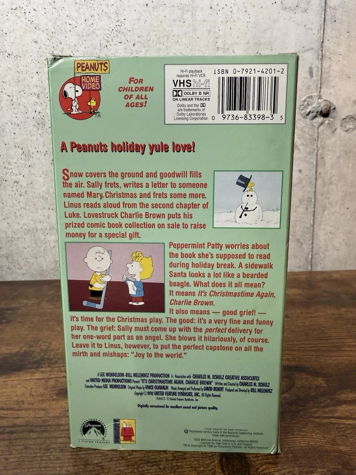 It's Christmas time Again Charlie Brown VHS Promo Peanuts 1992 Rare Htf - Image 3 of 4