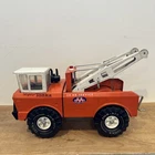 Vintage Tonka Mighty tow truck wrecker dual boom Pressed Steel red rare!