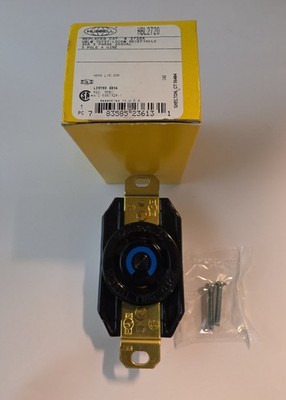 Hubbell HBL2720 Single Twis-Lock Receptacle, 3-P, 4-W, 30A, 250V, 2720 Free Ship