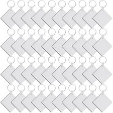 Duufin 120 Pieces Square Sublimation Keychain Blanks 6.8cm/ 2.67 inch, White 