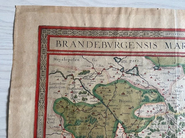 Altkolorierter Kupferstich "Brandenburg" (Abraham Ortelius) - Bild 2 von 4