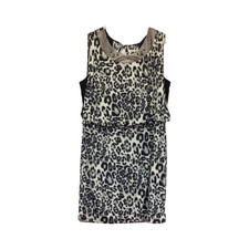 Dressbarn Womens Sleeveless Animal Print Dress With Embellished Neckline Size 16
