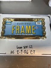 Cruiser 20560 Universal Classic Lite License Plate Frame Brass Chain