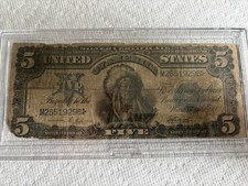 1899 $5 Silver Certificate Indian Chief Large Size Parker Burke