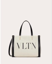 VALENTINO VLTN Printed Canvas Mini Tote Valentino Logo Tote