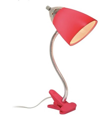 Simple Designs LD2001-PNK Flossy Flexible Gooseneck Desk Lamp Clip Light, for...