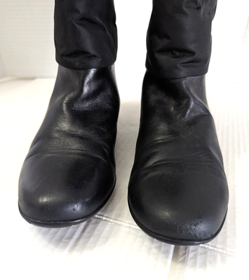 Prada Sport Women's Leather Nylon Snow Boots Black Red Logo Tie