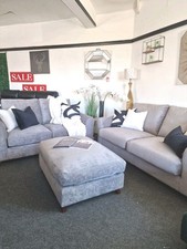 NEW Laura Ashley Baslow 3 + 2 Seater Sofa Set With Footstool