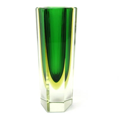 Murano Glas Vase Blockvase Sommerso Venetian Glass Italy Vintage Retro 14,9cm - Bild 1 von 4