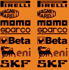 KIT SET ADESIVI STICKERS SPONSOR AUTO MOTO RALLY CORSA QUAD BIKE