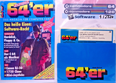 COMMODORE 64/128 -- 64's ISSUE 11/92 (MARKET & TECH - FLOPPY DISK TO BOOKLET)