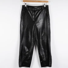 Aritzia Babaton Command Cropped Vegan Leather Pants Black Size 6