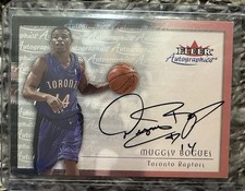 2000-01 Fleer Autographics Muggsy Bogues Auto Raptors Hornets Read Description