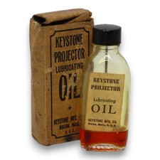 Keystone Projector Oil in Original Bottle and Box Boston Mass Antique