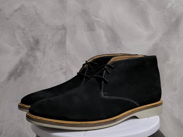 Men Clarks Boots Black Suede 44