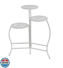 Deco 79 Metal Floral Indoor Outdoor Plantstand Indoor Outdoor 3 T