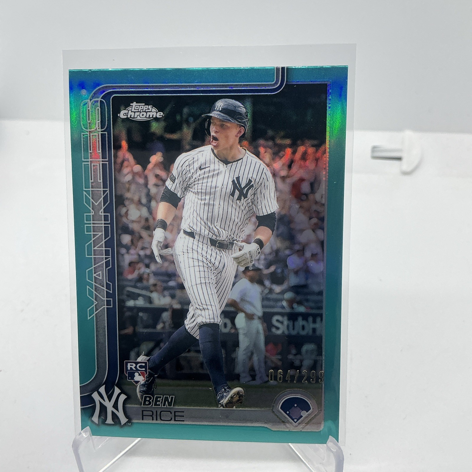 2025 Topps Chrome - Ben Rice #139 Teal Refractor /299 (RC)