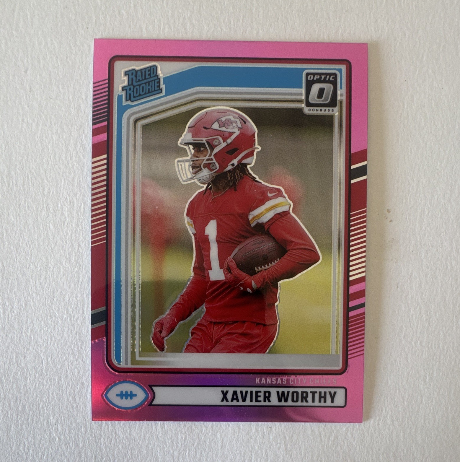 Panini Donruss 2024 Rated Rookie Xavier Worthy Pink Prizm RC Kansas City Chiefs