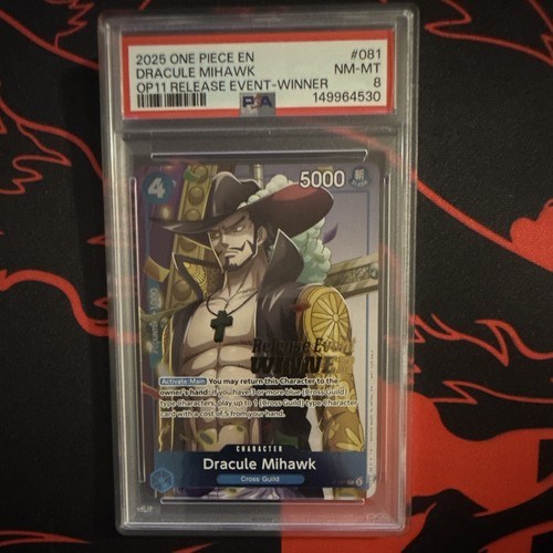 Dracule Mihawk (OP11 Release Event Winner) graded PSA 8 for sale on eBay