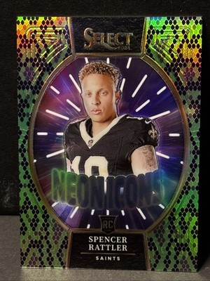 2024 Panini Select - Neon Icons Spencer Rattler Green and Black Snakeskin /2 RC