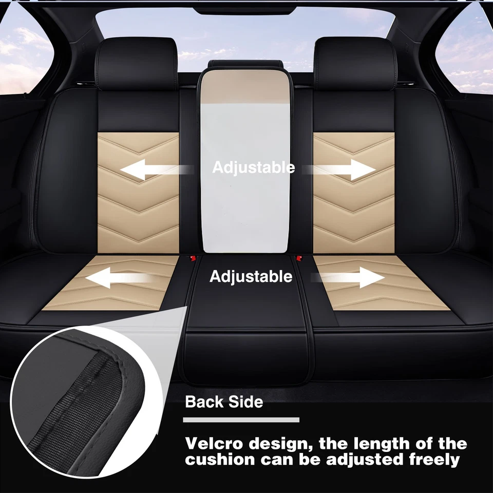 For Lexus Car Seat Covers Waterproof Leather Front Rear Protectors Full Set - Image 4 of 4