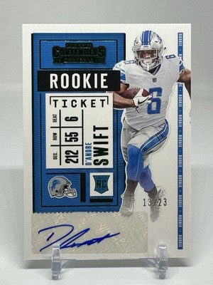 2020 Panini Contenders D Andre Swift Green Rookie Ticket Variation Auto /2E RC