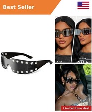 Y2K Rave Grommet Sunglasses for Women Men 2026 Futuristic Outfit