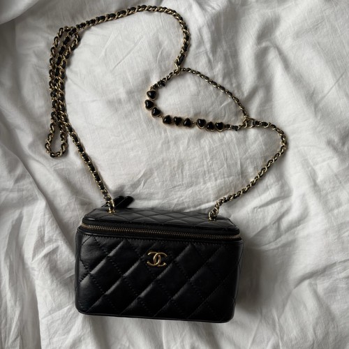 Chanel Vanity Rectangle Bag With Limited Edition Heart Chain
