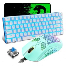 Wired 75 Gaming Mechanical Keyboard and Mouse LED Backlit 12000 DPI for PC Mac
