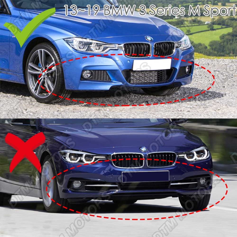 For 12-18 BMW 3-Series M-Sport M-Tech F30 F35 Painted Black Front