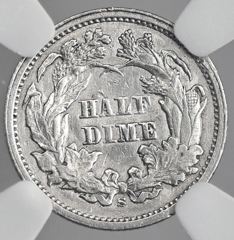 1869-S  H10C LIBERTY SEATED HALF DIME  NGC XF DETAILS "DAMAGED" #8404749-035 - Image 3 of 4