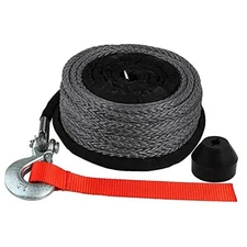  Synthetic Winch Rope Cable Kit 1/4" x 50' - 10000LBS Winch Line Rope with Grey