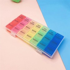 7-Day AM/PM Pill Organizer, Vitamin Case, Medicine Box TRAVEL CASE HOLDER Med.