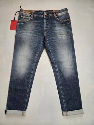 TRAMAROSSA BRANDO HERITAGE CARROT FIT 5 POCKET STRETCH MEN'S BLUE JEANS SIZE 34