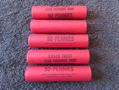 1963 **Original Bank Wrapped ** Uncirculated Lincoln Cent Roll - OBW Penny's