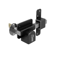 Long Throw Gate Lock 1490096, Euro Profile Keyed Both Sides Gate Lock 