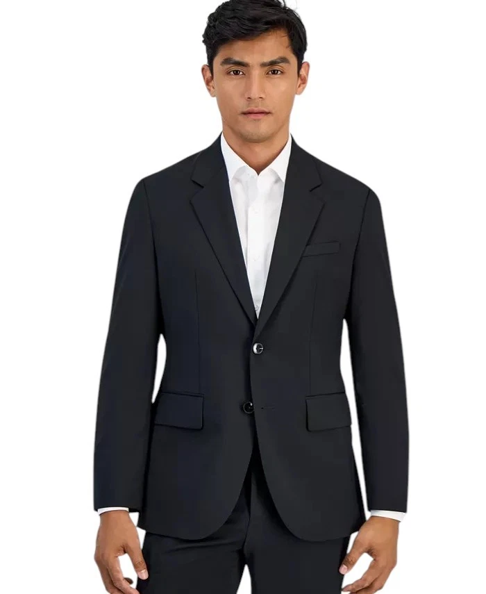 Hugo Boss Mens Modern fit Suit Jacket Blazer 42 S Black Solid