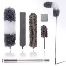 Microfiber Duster Kit for High Ceiling 6pcs , Extendable Dusters for Cleanin...