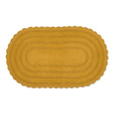 DII Crochet Collection Reversible Bath Mat, Large Oval, 21x34, Honey Gold
