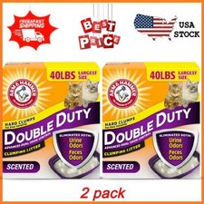2 pack ARM  HAMMER Double Duty Cat Litter Advanced Odor Control Clumping 40 lb