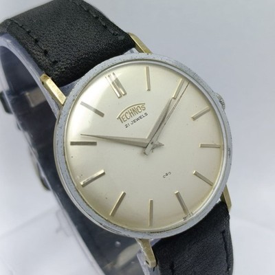 Technos Manual Winding White Dial Vintage Men s Watch ALM339ABR8
