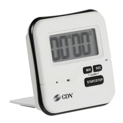 CDN White ABS Plastic Waterproof Digital Timer - 3''L x 3''W