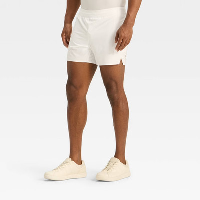 All In Motion Active Short Mens White Lined Lightweight Running & Jogging