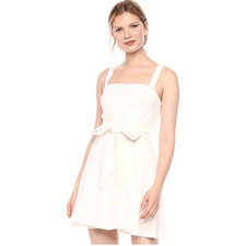BCBGeneration Sleeveless Strap Fit & Flare off white Bow Dress size 0
