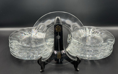 Set of (12) Baccarat France Optic Crystal 6.25'' Plates