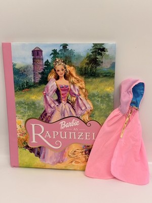 Rare Barbie as Rapunzel Hardcover Story Book & Fashion Gift Set Cape